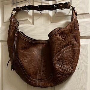Vintage Coach Brown Leather Hobo Bag